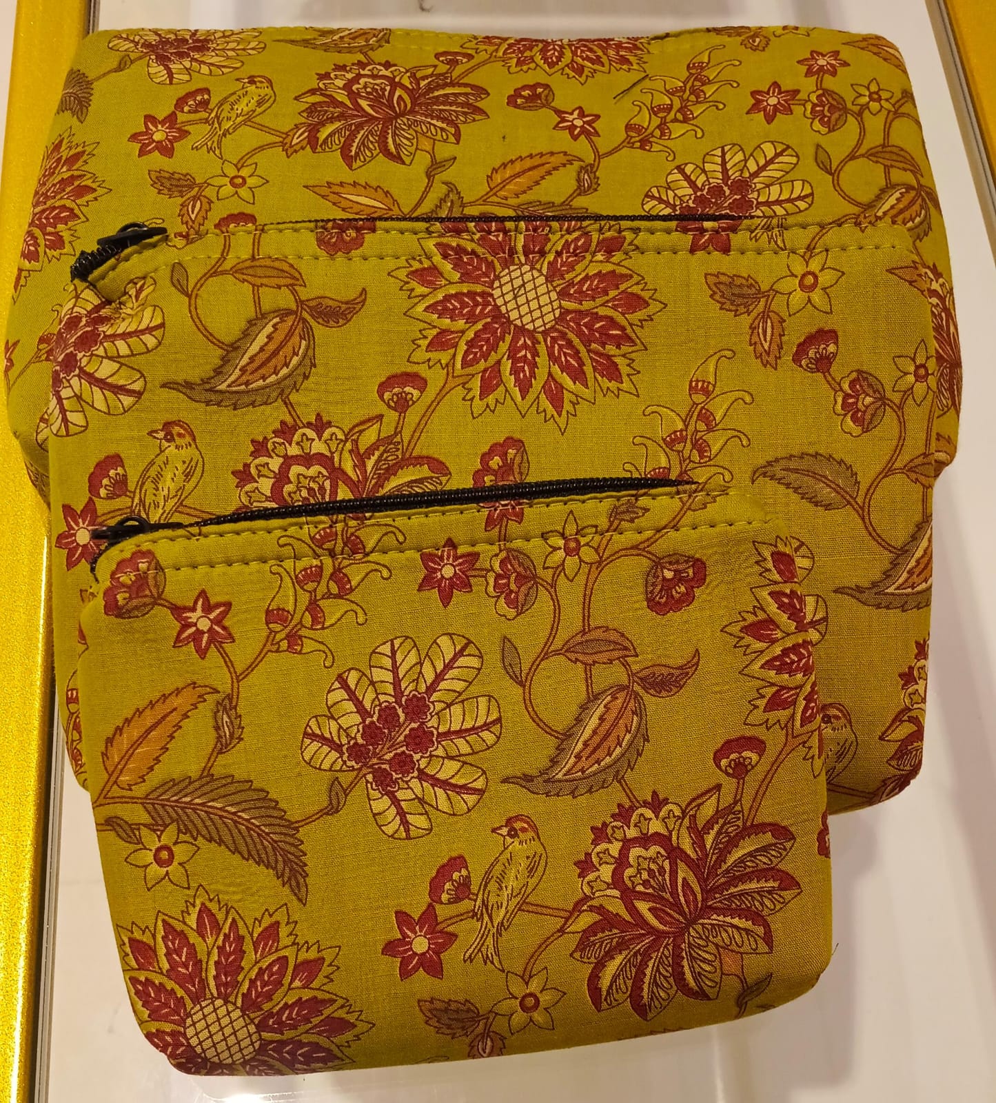 Ponn Malar Kalamkari Floral Pouch Set - Image 2