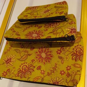 Ponn Malar Kalamkari Floral Pouch Set