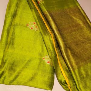 Banarasi Dupion Silk Saree Maragatha Pushpam