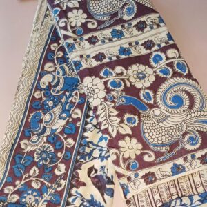 Handcrafted Kalamkari Cotton Saree Mayura Leela