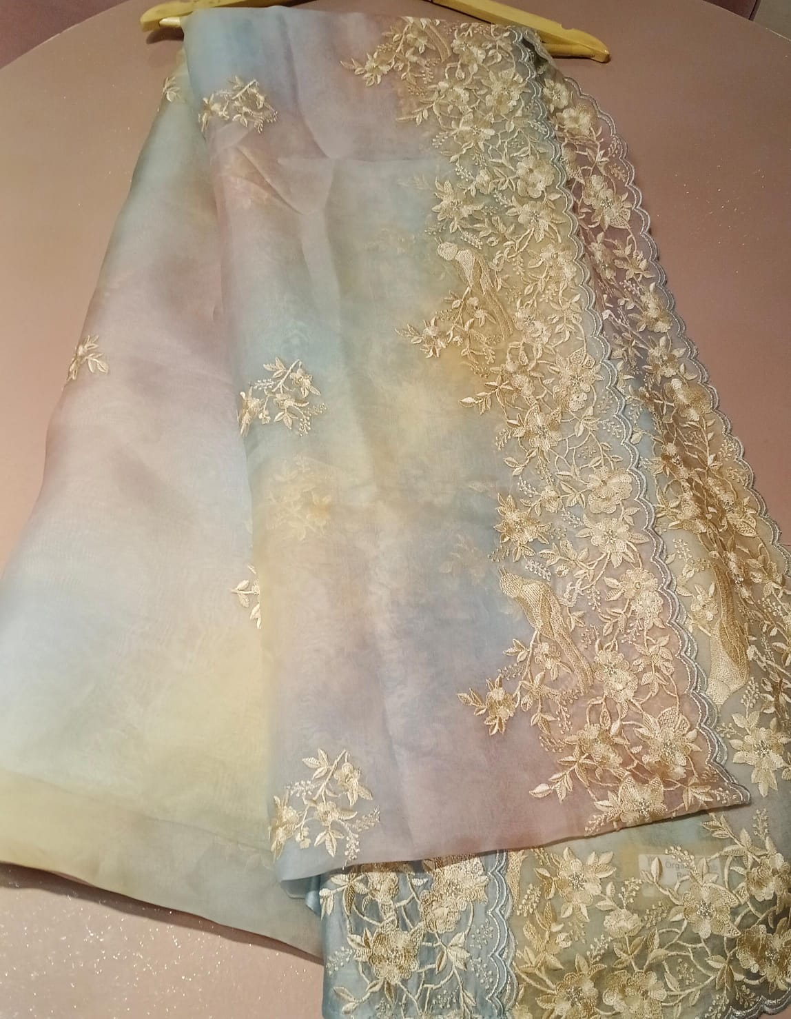 Ivory Whisper Organza Embroidery Saree