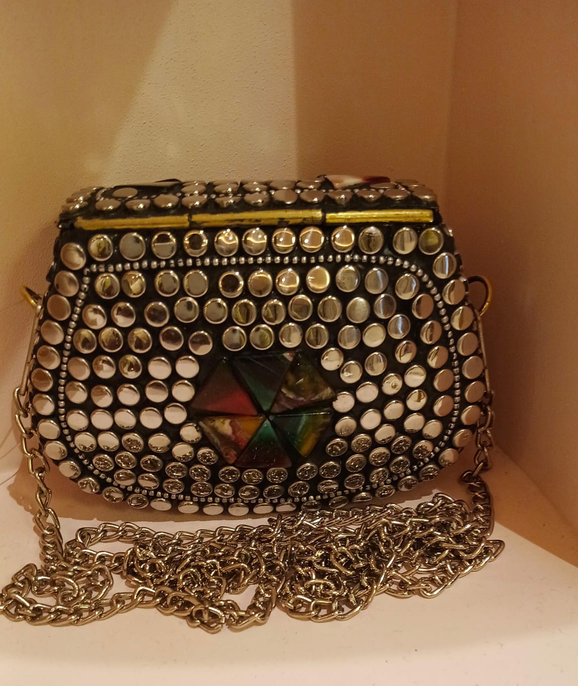 Mirror Mosaic Handmade Box Clutch