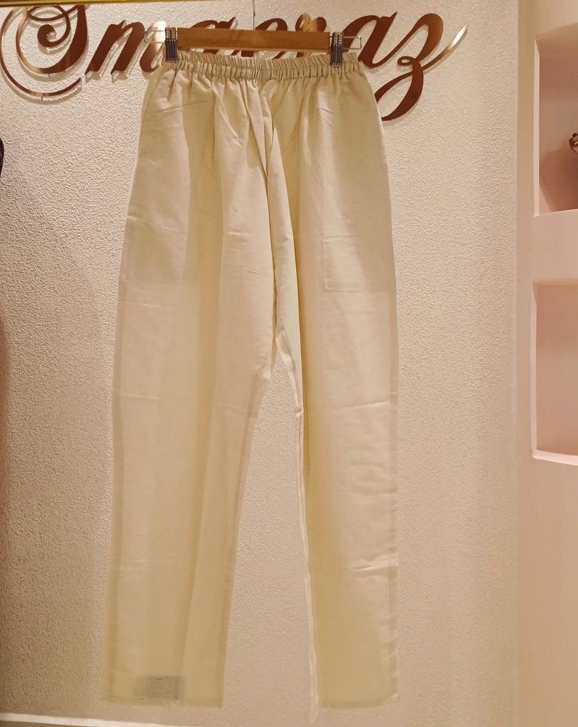 Classic Linen Straight Pants – White