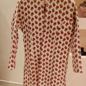 Maroon Floral Block Print Cotton Kurti