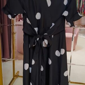 Midnight Polka Wrap Maxi Dress
